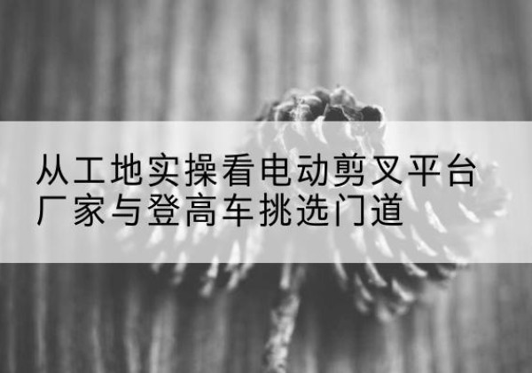 龙里电动剪叉升降平台厂家-从工地实操看电动剪叉平台厂家与登高车挑选门道